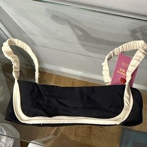 Black and Cream Bikini Top